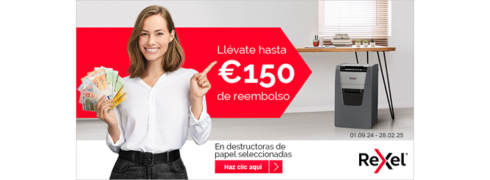 Hasta 150 € de reembolso en destructoras Rexel