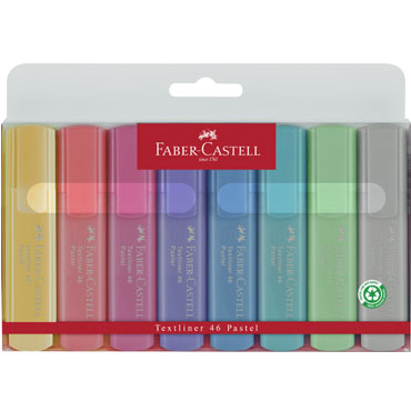 8 marcador flúor Textliner color pastel Faber Castell 154681