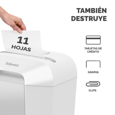 Destructora papel Fellowes LX70 blanca uso moderado 100017468