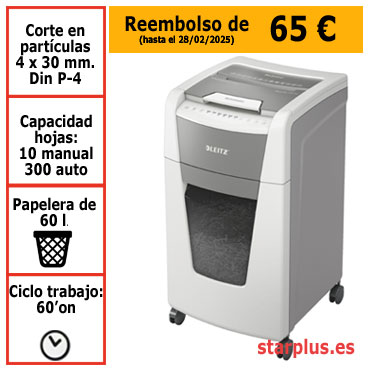 Destructora automática Leitz IQ 300 P4 blanca 80150000