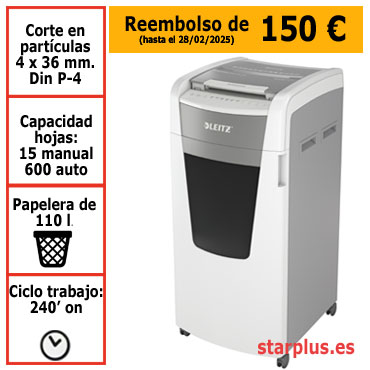 Destructora automática Leitz  IQ Pro 600 P4 blanca 80170000