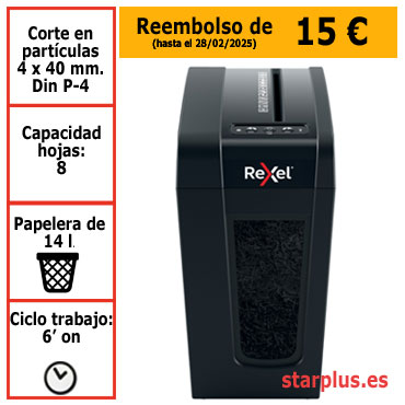 Destructora papel Rexel X8-SL uso moderado 2020126EU