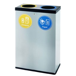 Papelera reciclaje P-72 gris Cilindro P72-GR